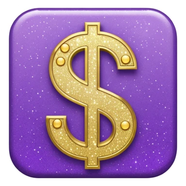 symbol money $ glitter purple sticker