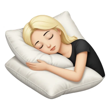 blonde with black hair sleeping on pillow  sticker