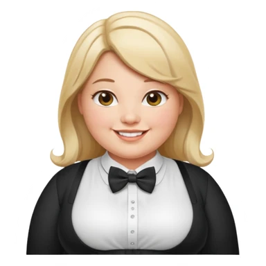 Fat girl with big boobs and white open shirt and bow tie  sticker