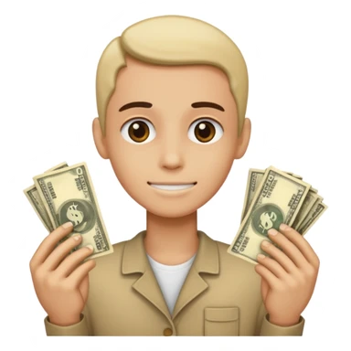 Human body with money as their bones sticker