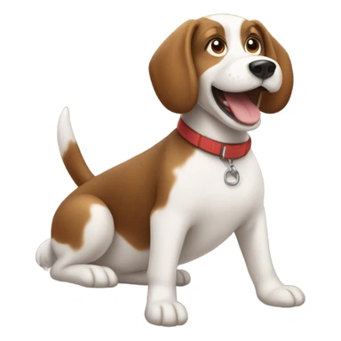 Brown and white dog riding fourwheeler sticker