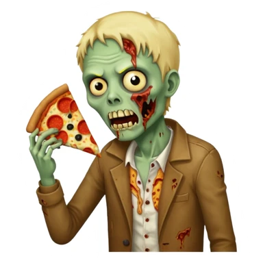 zombie eating pizza slice sticker