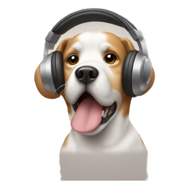Dog wearing headphones sticker