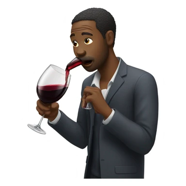 Black man chugging wine sticker