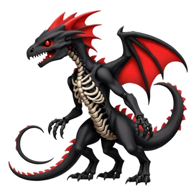 Edgy Cool Badass Evil Skeletal Salandit-Duskull-Zekrom-Nargacuga-fusion (full body) sticker