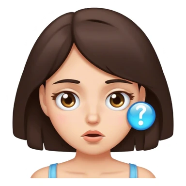 Dizzy brunette girl with sleepy eyes and cold sticker