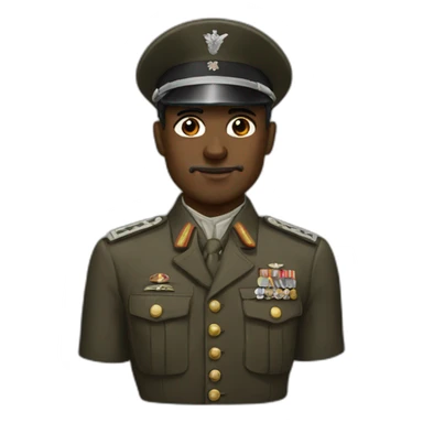black man as a world war two german general sticker