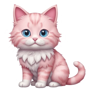 full body of baby American Bobtail pink cat  sticker