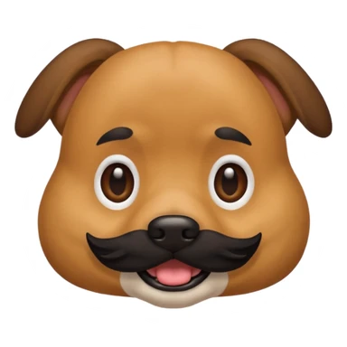 dog with black mustache sticker