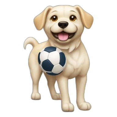 Chien qui coure avec un ballon de rugby sticker