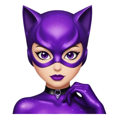 glitter purple Cat woman sexy sticker