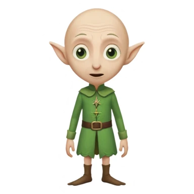 Dobby standing up without hair sticker