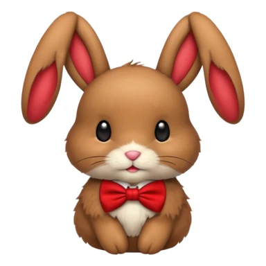 brown bunny with red bowtie sticker