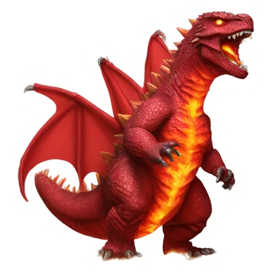 red godzilla breathing fire sticker