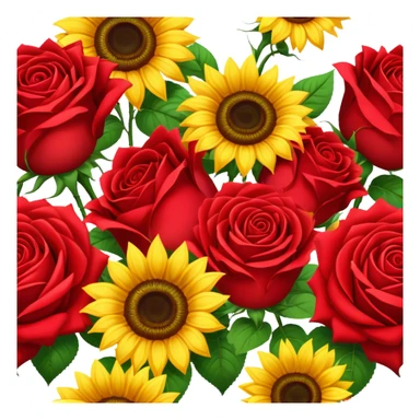 red roses and sunflowers sticker