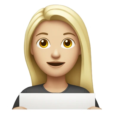 White woman holding a sign 4 B sticker