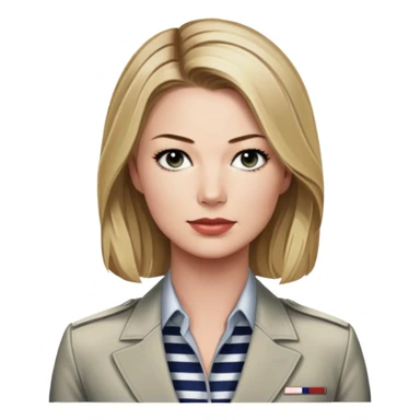 Emily VanCamp is sharon carter in captain america civil war, wear striped shirt unbuttoned suit sticker