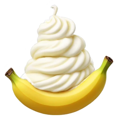 Banana with whipped cream on top sticker