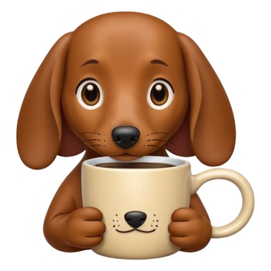 dachshund drinking morning coffee  sticker