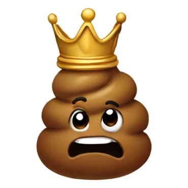 Poop wearing a crown sticker