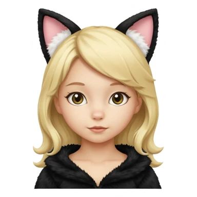 blonde girl kid in cat costume sticker