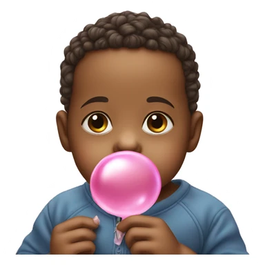 Baby blowing bubble gum sticker