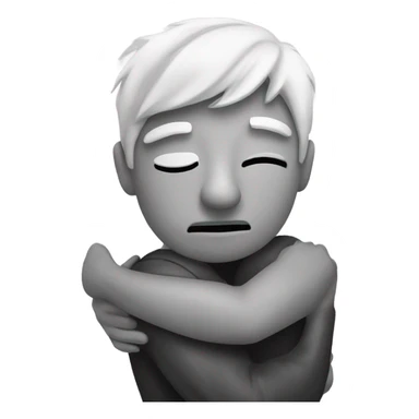 2 people hugging and crying white man and woman sticker