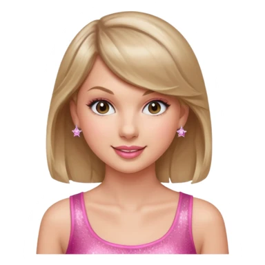 Taylor Swift smile in a sparkling pink top sticker
