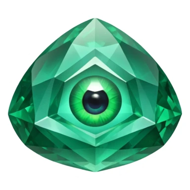 very sharp green gem mineral looking like reefs, very shiny with two eyes sticker