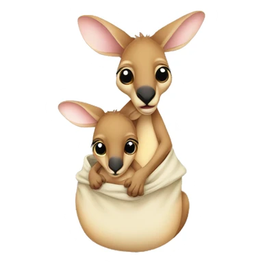 kangaroo with baby in pouch sticker