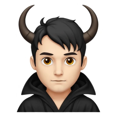 Black Horns on male halloween sticker