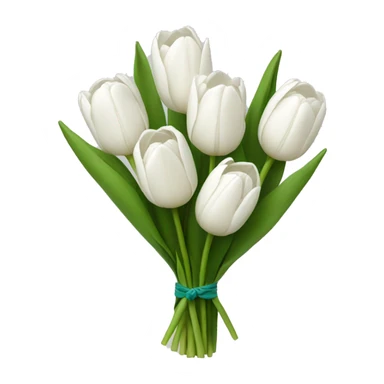 white tulip flower bouquet  sticker
