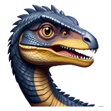 Cinematic Noble jurassic park Velociraptor Portrait Emoji, Poised and menacing, with a sleek, muscular build clad in dark, scaly skin reminiscent of jurassic park Park’s iconic raptor, a sharply curved snout and piercing, intelligent eyes that exude predatory cunning, Simplified yet boldly defined features, highly detailed, glowing with a cool, ominous radiance, high shine, intelligent and relentless, stylized with an air of cinematic prehistoric authority, focused and alert, soft glowing outline, capturing the essence of a watchful and confident jurassic park Velociraptor that appears ready to dash out of the screen with effortless power! sticker