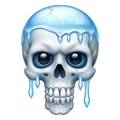 skull with icicles, blue cold breath sticker