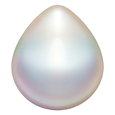 White pearl gemstone with pearlescent shine and luster sticker