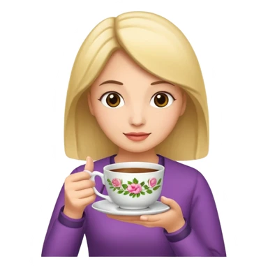 woman holding teacup sticker