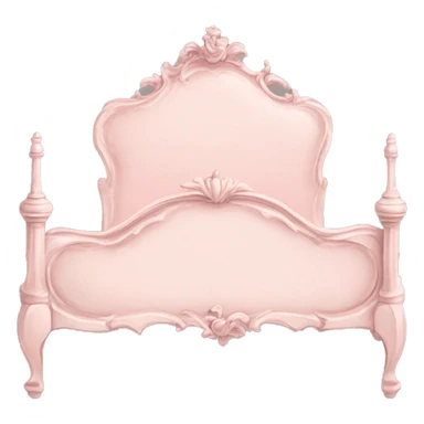 vintage pale pink rococo bed frame  sticker