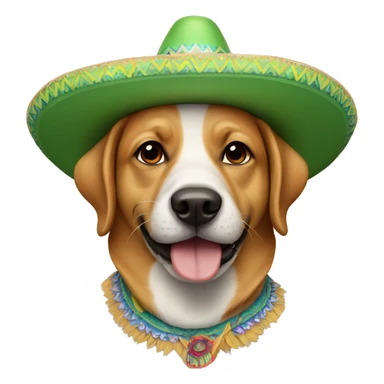 dog wearing a sombrero sticker