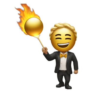 Two guys hitting gold balls ok that are on fire sticker