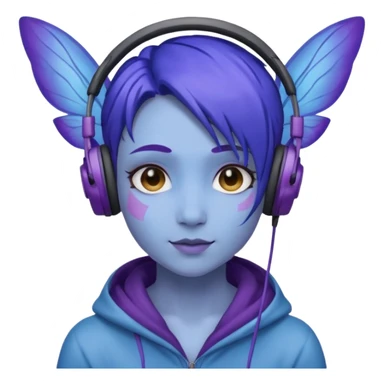 fairy blue purple headphones sticker