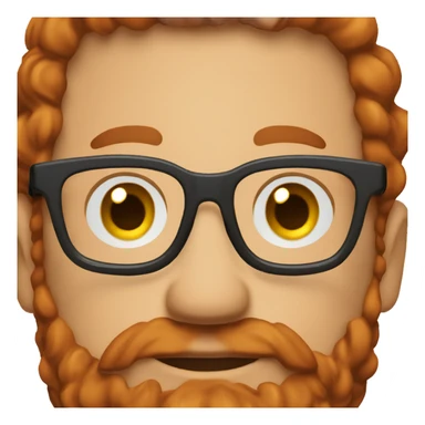 man around 45 with with redhead short mid-curly hair. with beard and glasses. scarlet checked shirt sticker