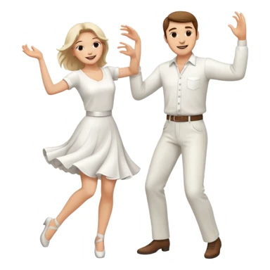 Man and woman dancing white sticker