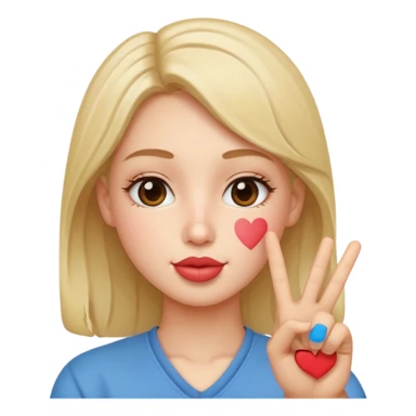 Kissy face with peace sign  sticker