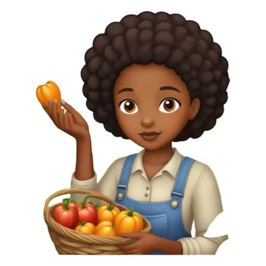 black girl picking crops  sticker