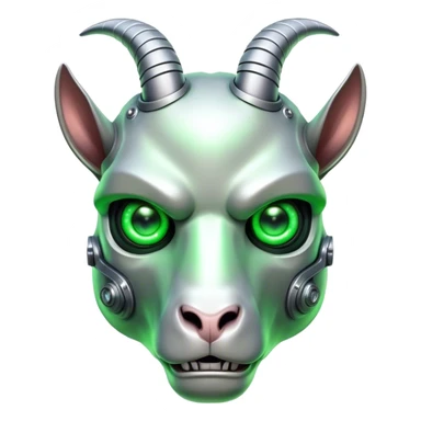 Terminator Goat head green glowing eyes sticker