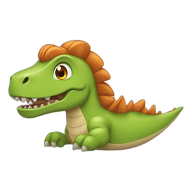 Fille rousse déguisée dinosaure sticker