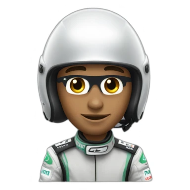 Lewis Hamilton in race helmet sticker