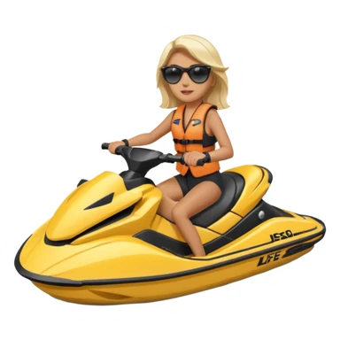 woman riding a jet ski sticker