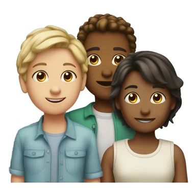 3 siblings 1 boy 2 girls  sticker