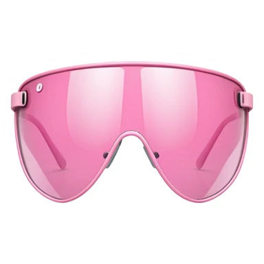 asymmetrical pink shield visor glasses, unique creative design, Y2K inspired sticker
